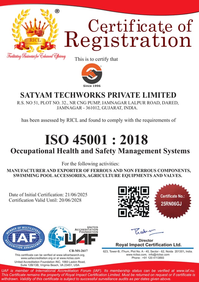 ISO 45001:2015 Certified